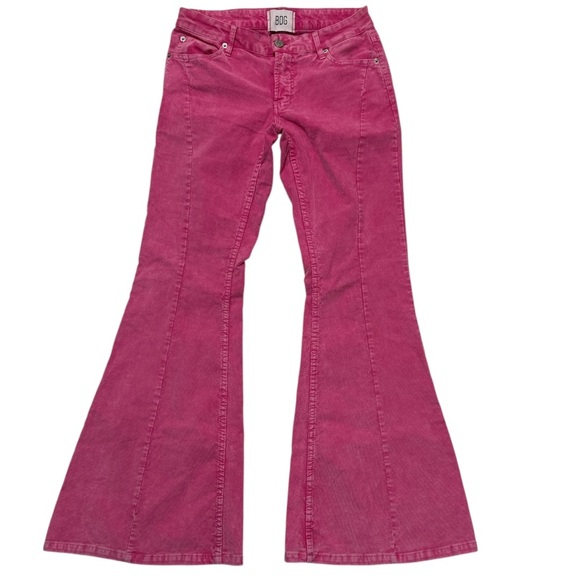 BDG Extreme Flare Faded Pink Corduroy Jeans Low Rise Barbie Pink - Picture 1 of 7